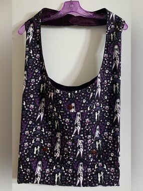 Nightmare before Christmas Purple Gothic Skeleton Print Shoulder Bag